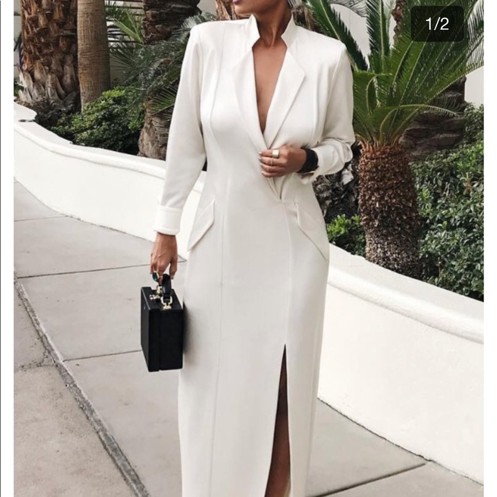 White maxi dress